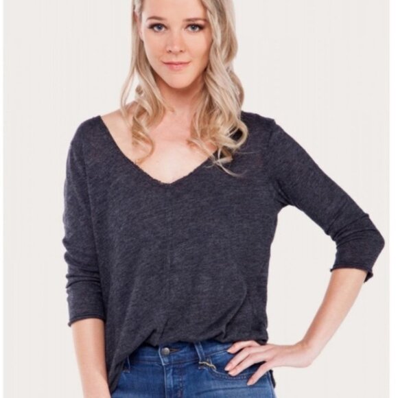 Urban Outfitters Project Social T Debbie Top Knit V-Neck Long Sleeve Gray XS - Picture 4 of 13